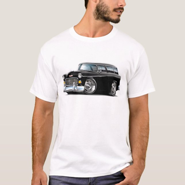 Chevy Nomade-Schwarz-Auto 1955 T-Shirt (Vorderseite)