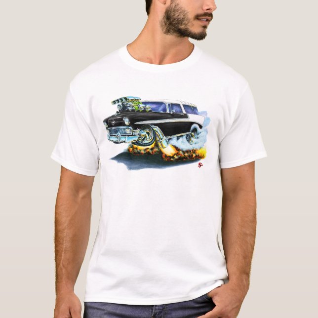 Chevy Nomade-Schwarz-Auto 1956 T-Shirt (Vorderseite)