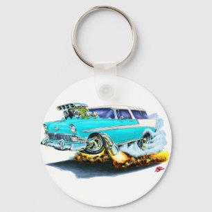 Chevy Nomade-Türkis-Auto 1956 Schlüsselanhänger