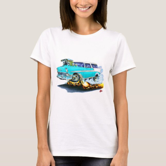 Chevy Nomade-Türkis-Auto 1956 T-Shirt (Vorderseite)