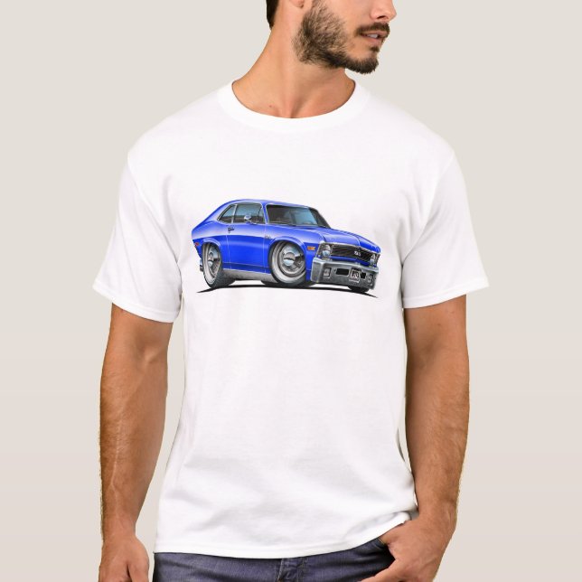 Chevy Nova-Blau-Auto T-Shirt (Vorderseite)