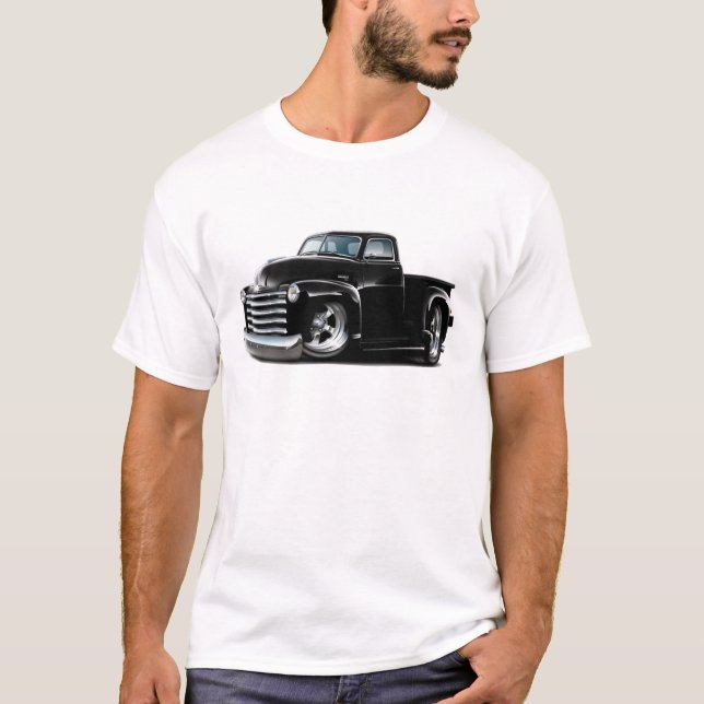 Chevy schwarzer LKW 1950-52 T-Shirt (Vorderseite)