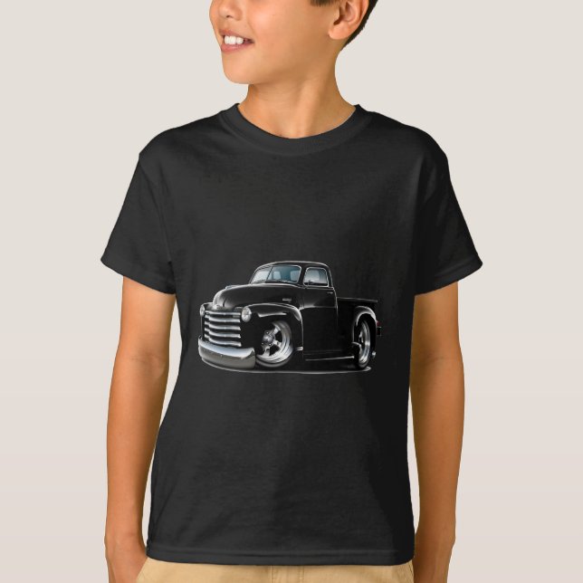 Chevy schwarzer LKW 1950-52 T-Shirt (Vorderseite)