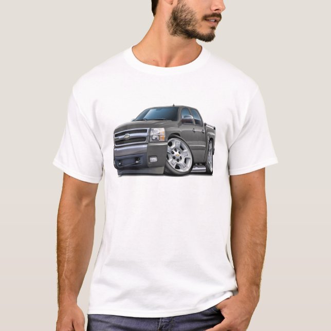 Chevy Silverado Dualcab Grau-LKW T-Shirt (Vorderseite)