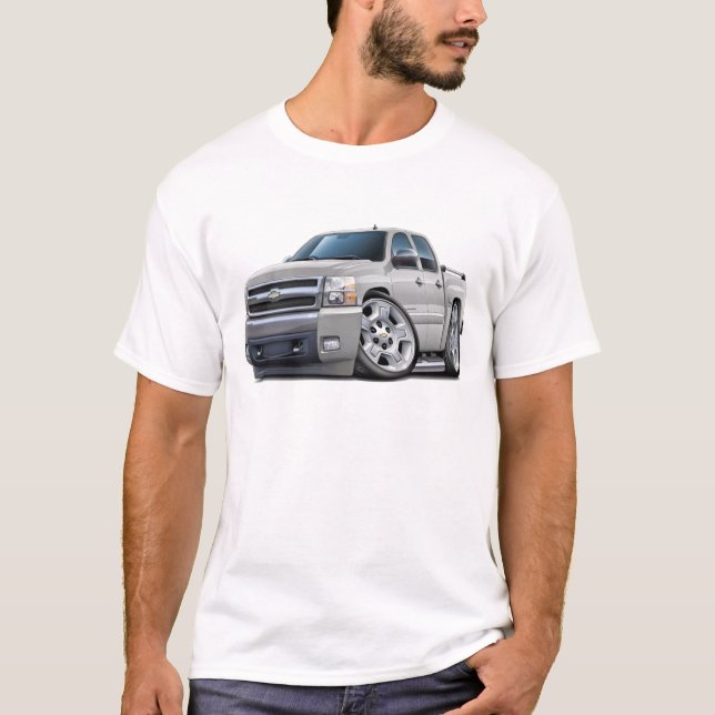 Chevy Silverado Dualcab Weiß-LKW T-Shirt (Vorderseite)