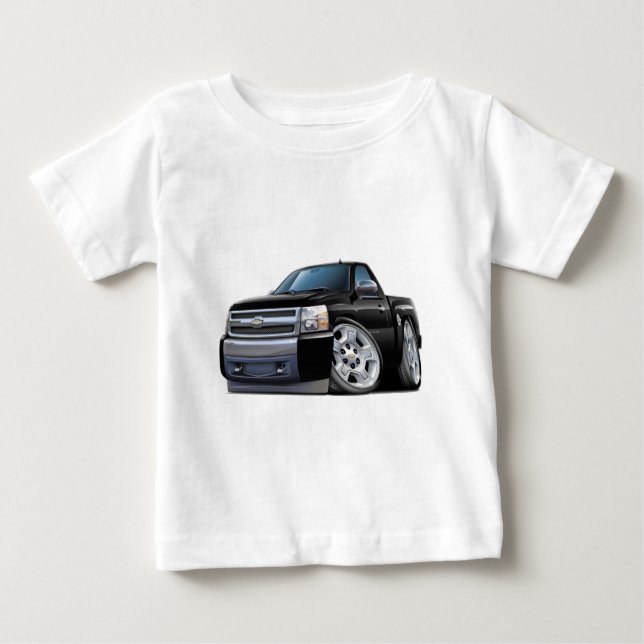 Chevy Silverado schwarzer LKW Baby T-shirt (Vorderseite)