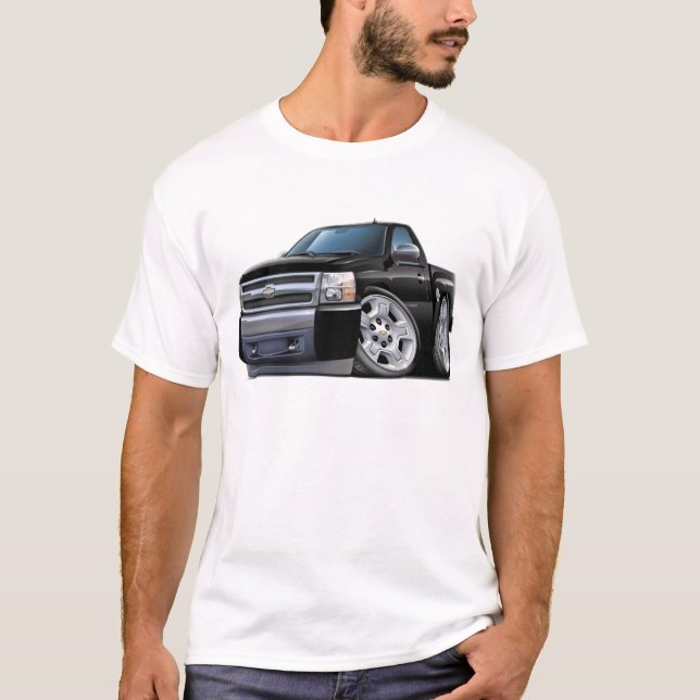 Chevy Silverado schwarzer LKW T-Shirt (Vorderseite)
