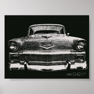 CHEVY SKETCH 1956 POSTER