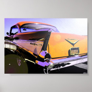 Chevy "sonnige Tages" Orange 1957 Poster
