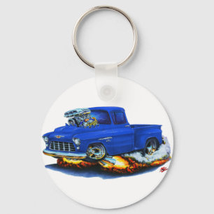 Chevy Stepside Lieferwagen-Blau-LKW 1955 Schlüsselanhänger