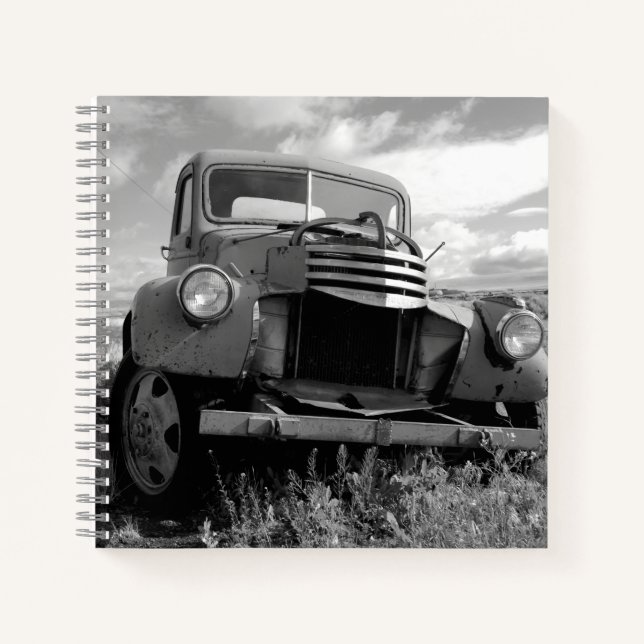Chevy Truck Foto 8.5x8.5 Notebook aus den 50er Jah Notizbuch (Vorderseite)