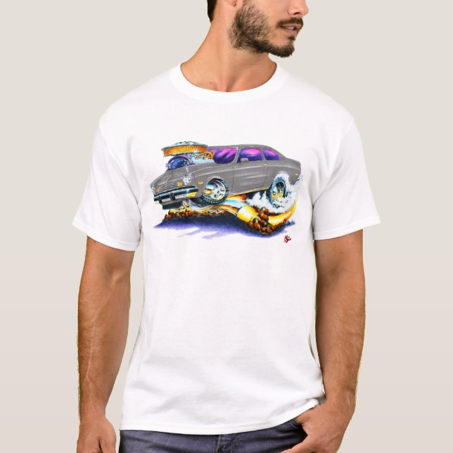Chevy Vega Grau-Auto T-Shirt (Vorderseite)