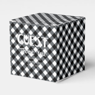 Chex 12-BLACK-WHITE-GASTGESCHENK-Box, quadratische Geschenkschachtel