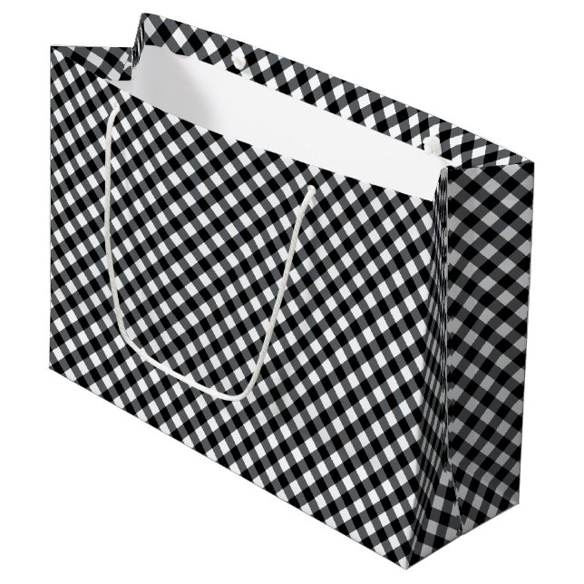 Chex 12-BLACK-WHITE-GIFT BAG L Große Geschenktüte (Vorderseite Schrägansicht)