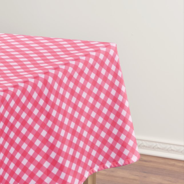 CHEX 1-PINK-BAUMWOLLE TABLECLOTH 60x104in Tischdecke (Beispiel)