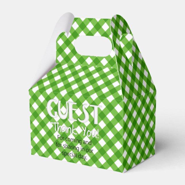 Chex 2-GREEN-GASTGESCHENK BOX, Gable Style Geschenkschachtel (Vorderseite)