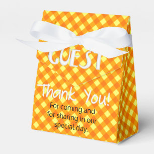 Chex 3-Orange-Gelb-GASTGESCHENK BOX, Zelt-Stil Geschenkschachtel