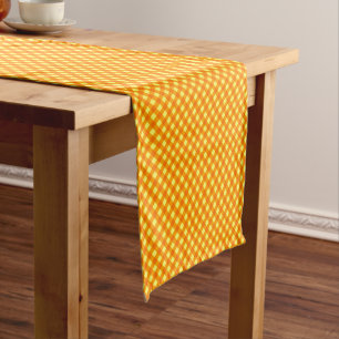 CHEX 3-ORANGE YELLOW-COTTON TABLE RUNNER-14x72in Kurzer Tischläufer