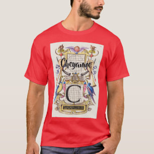 Cheyanne Vintage- und moderne Kalligrafie-Handwerk T-Shirt