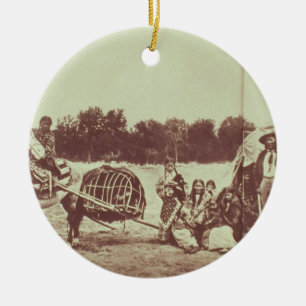 Cheyenne-amerikanischer Ureinwohner in Bewegung, Keramikornament