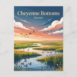 Cheyenne Bottoms Kansas Postkarte