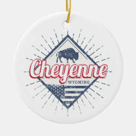 Cheyenne City Wyoming United Staaten Vintag USA Keramik Ornament