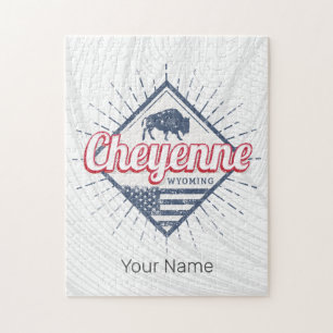 Cheyenne City Wyoming United Staaten Vintag USA Puzzle