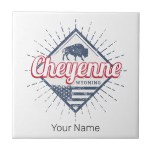 Cheyenne City Wyoming Vereinigte Staaten Vintage U Fliese