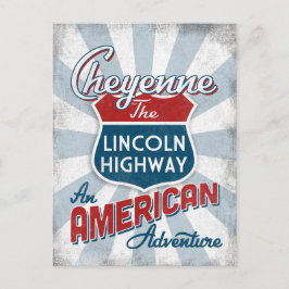 Cheyenne Lincoln Highway Vintag America Wyoming Postkarte
