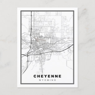 Cheyenne Map Postkarte