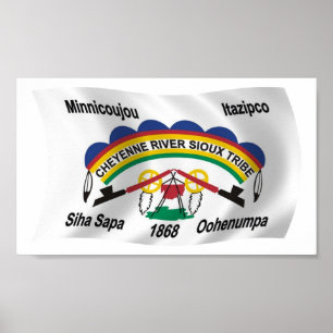 Cheyenne River Sioux Flag Poster Druck