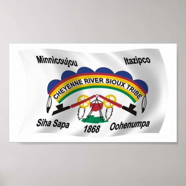Cheyenne River Sioux Flag Poster Print (Vorne)