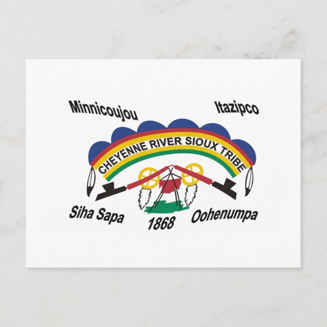 Cheyenne River Sioux Flag Postkarte (Vorderseite)