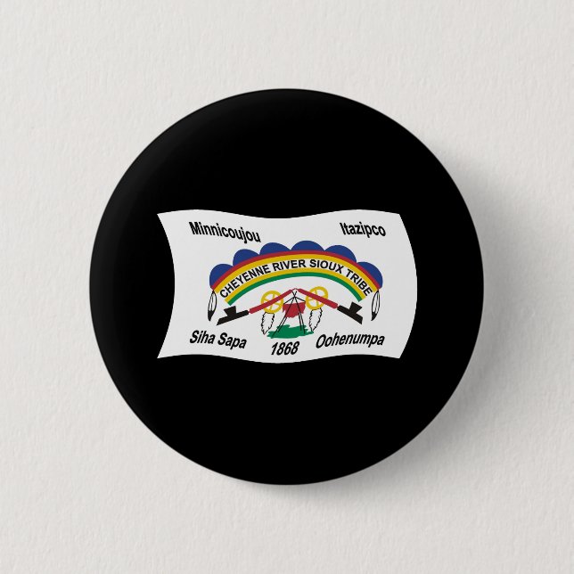 Cheyenne River Sioux Flagge Knopf Button (Vorderseite)