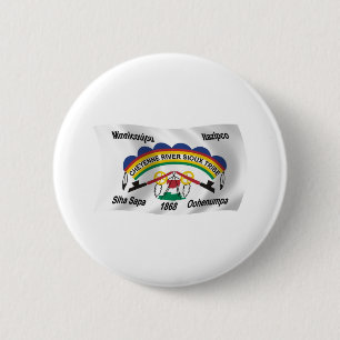 Cheyenne River Sioux Flagge Knopf Button