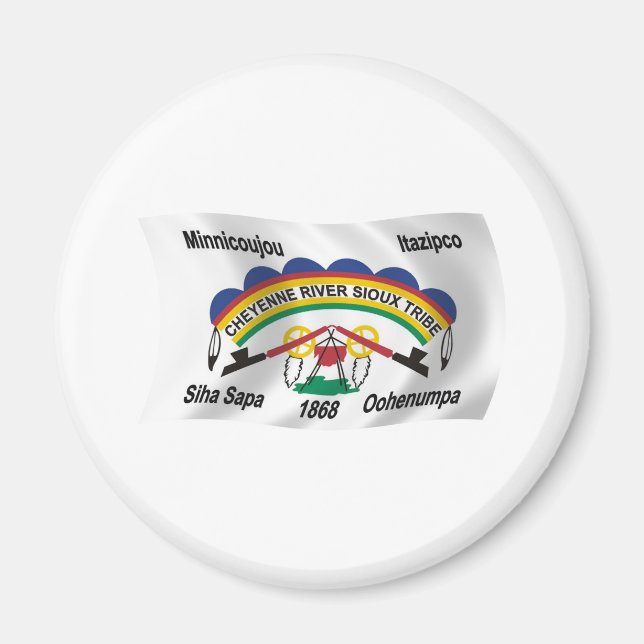 Cheyenne River Sioux Flagge Magnet (Vorne)