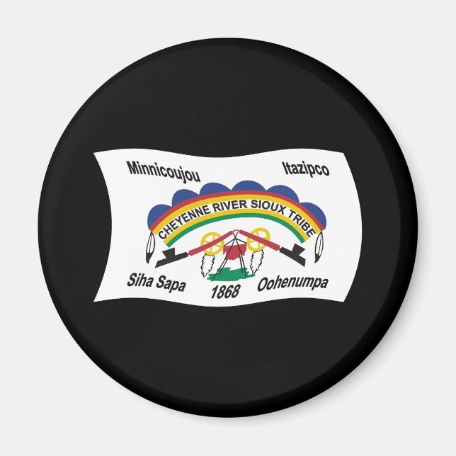 Cheyenne River Sioux Flaggen Magnet (Vorne)