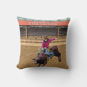 Cheyenne Rodeo Cowboy Bull Riding Kissen