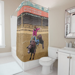 Cheyenne-Rodeo-Cowboy-Stier-Reiten Duschvorhang