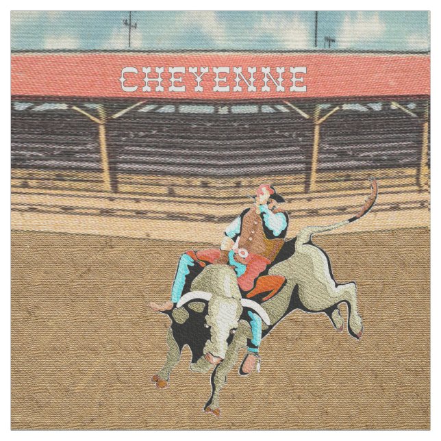 Cheyenne-Rodeo-Cowboy-Stier-Reitgewebe Stoff (Muster)