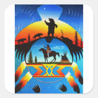 Cheyenne-Schild Quadratischer Aufkleber