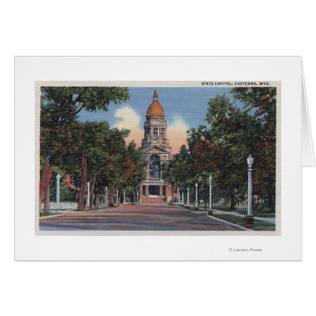Cheyenne, WY - Blick auf Staat Hauptstadt und Driv (Vorderseite (Horizontal))