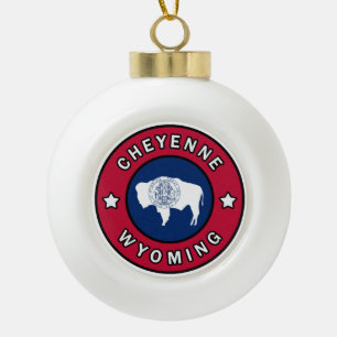 Cheyenne Wyoming Keramik Kugel-Ornament