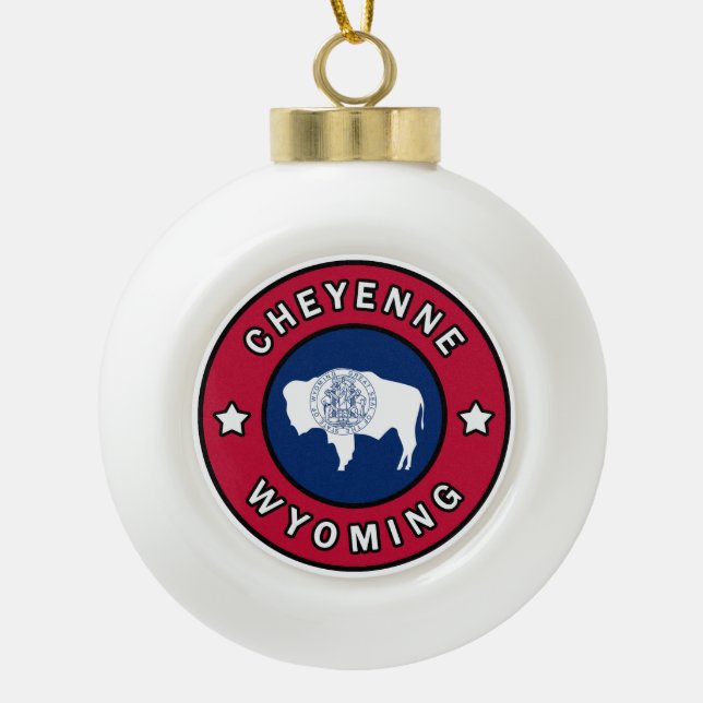 Cheyenne Wyoming Keramik Kugel-Ornament (Vorderseite)