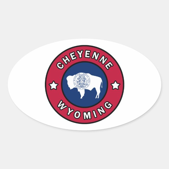 Cheyenne Wyoming Ovaler Aufkleber (Vorderseite)