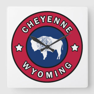 Cheyenne Wyoming Quadratische Wanduhr