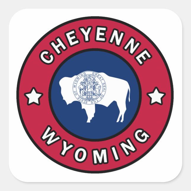 Cheyenne Wyoming Quadratischer Aufkleber (Vorderseite)