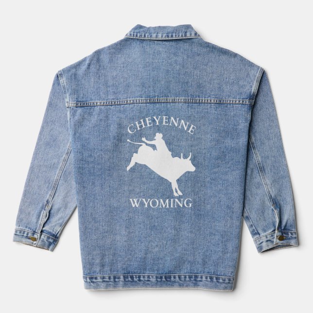 Cheyenne Wyoming Rodeo Bull Riding Jeansjacke (Rückseite)