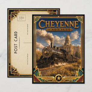 Cheyenne Wyoming Vintage Art Deco Golden Age Postkarte