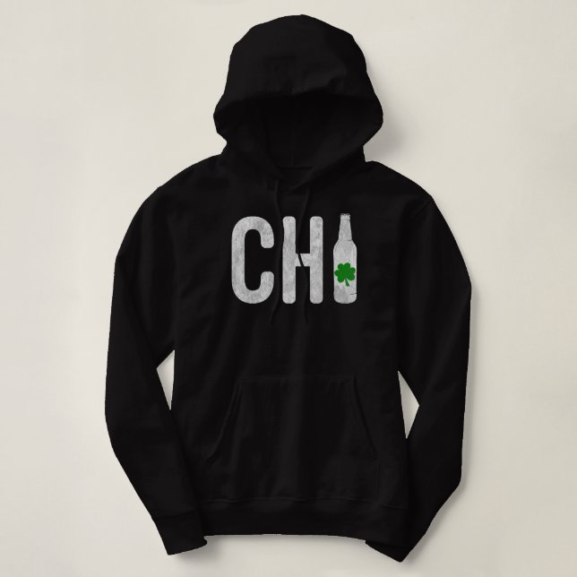 CHI Chicago Beer Bottle Irish St Patricks Day Swea Hoodie (Design vorne)